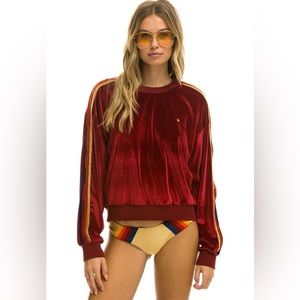 AVIATOR NATION CLASSIC VELVET RELAXED SWEATSHIRT